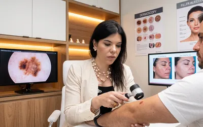 Consulta dermatológica premium avaliando pele e protocolo ideal